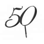 Topper z plexi cyfra 50, z�oty (wysoko��: 8 cm)  - Mill...