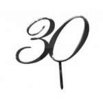 Topper z plexi cyfra 30, z�oty (wysoko��: 8 cm)  - Mill...