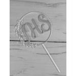 Topper z pleksy napis IHS w ramce, bia�o-z�oty - Cudodr...