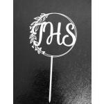 Topper z pleksy napis IHS w ramce, bia�y - Cudodruczki