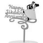 Topper akrylowy napis Happy Wedding Annluversary  (Rocz...