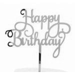 Topper akrylowy na tort happy birthday, z�oty - Cake