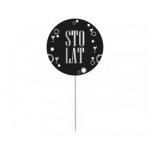 Topper papierowy na tort Sto lat okr�g�y, czarno z�oty ...