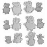 Foremki do wycinania ciasteczek ze stemplem zestaw, �wi...