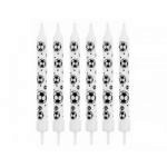 �wieczki z podstawkami, z nadrukiem pi�ek no�nych (6 sz...