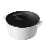 Garnek ceramiczny (�rednica: 26 cm) z czarn� pokrywk� -...