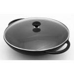 Wok �eliwny emaliowany z pokrywk� ø 37 cm czarny -...